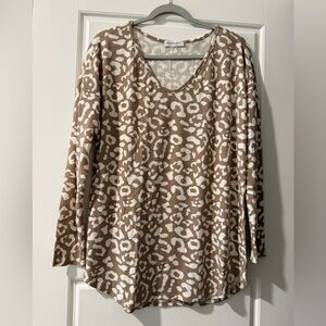 First Love Brown and Cream Animal Print Long Sleeve Top